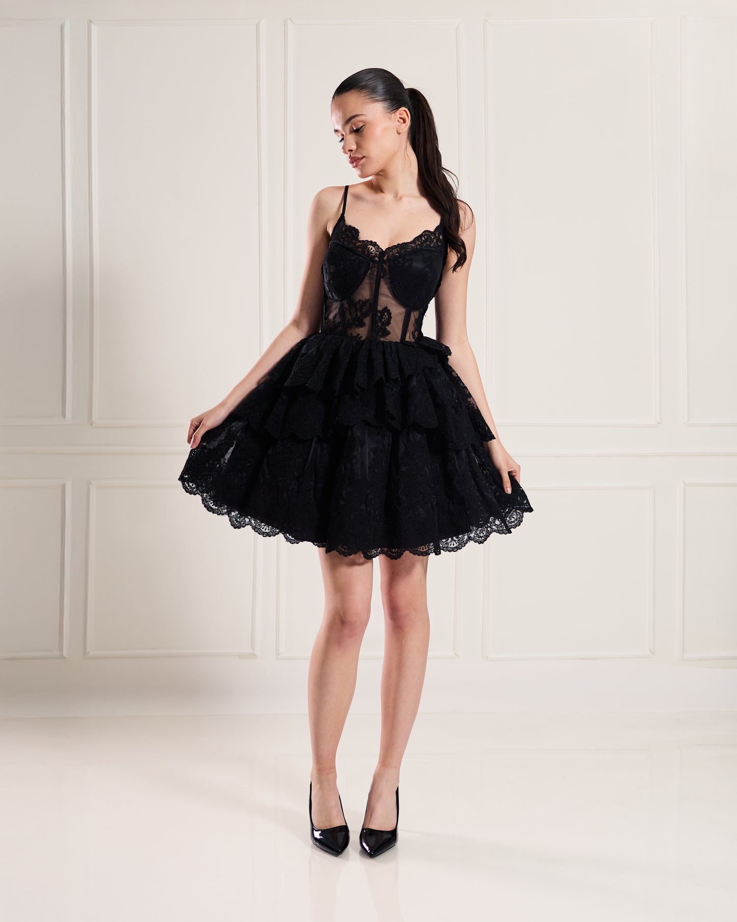 Noir Lace Corset Dress