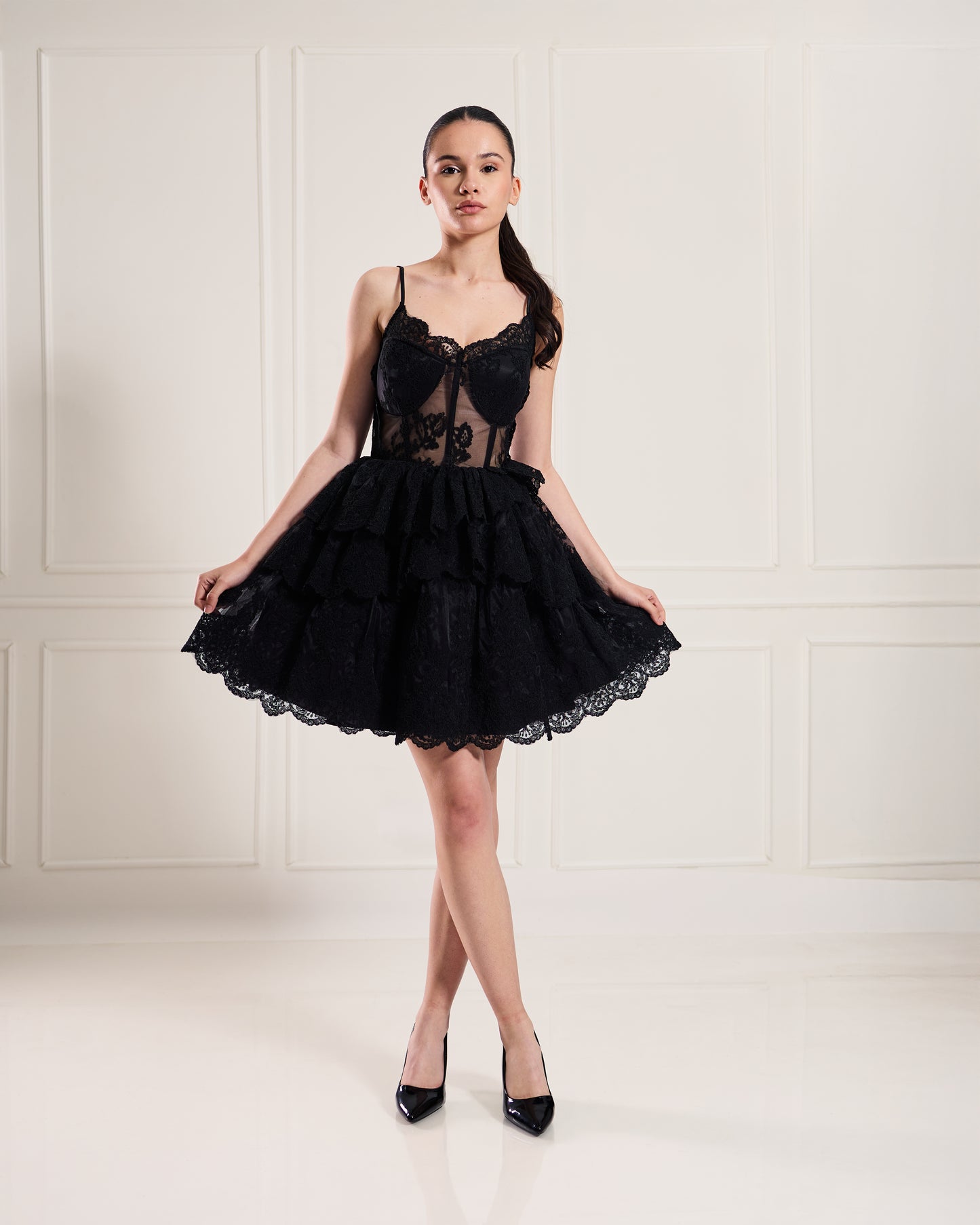 Noir Lace Corset Dress