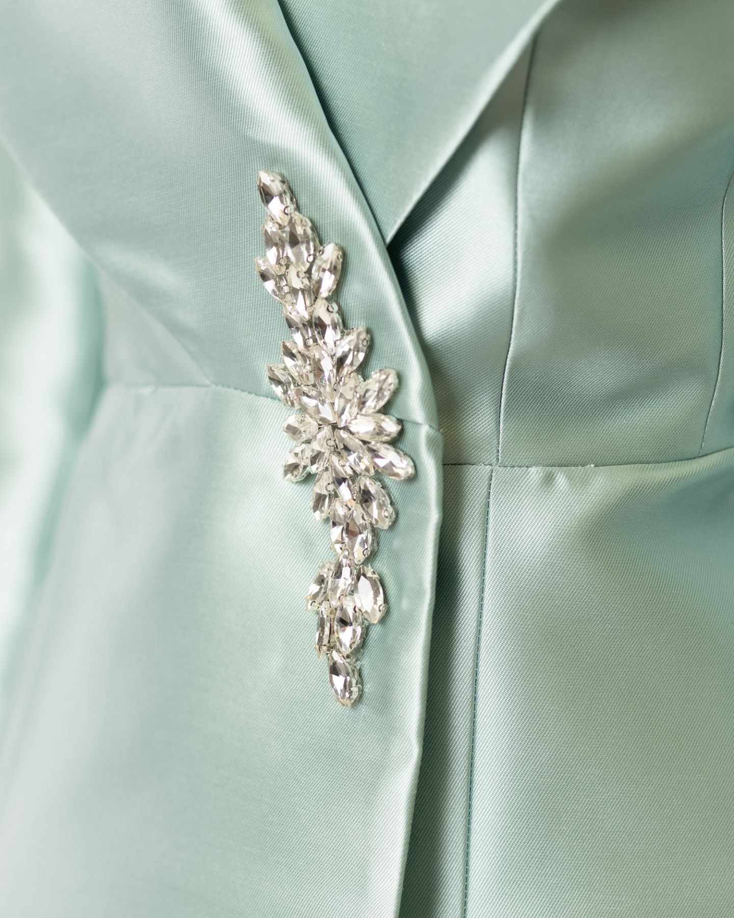 Opulent Collar Blazer & Satin Tailored Pants Set