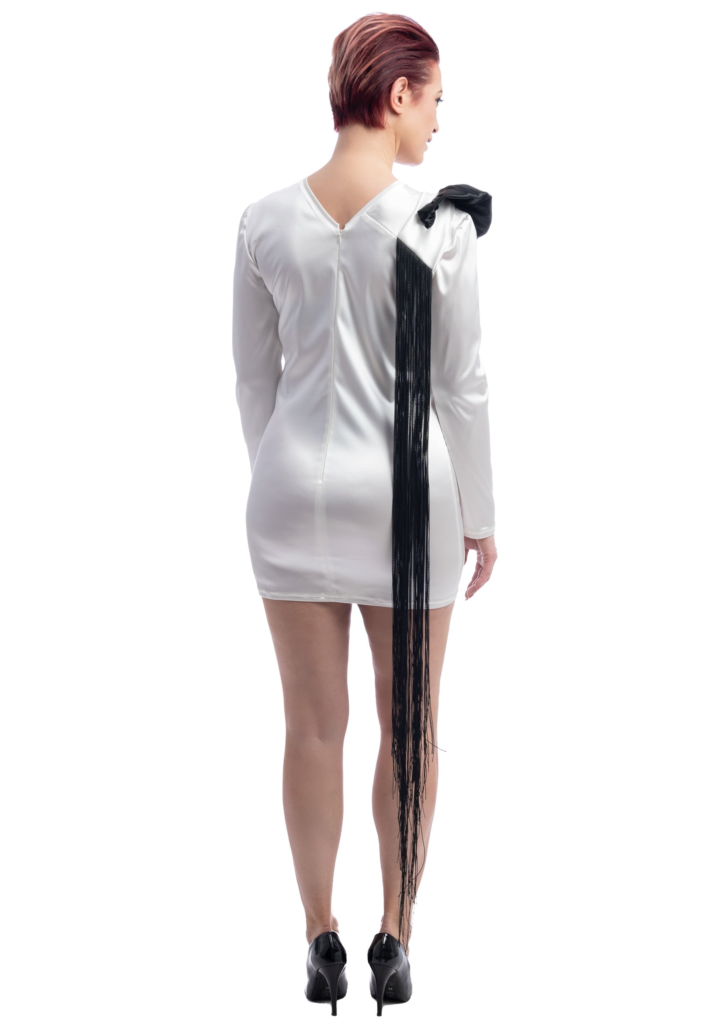 Debbie Ruffle Long Sleeve Party Dress