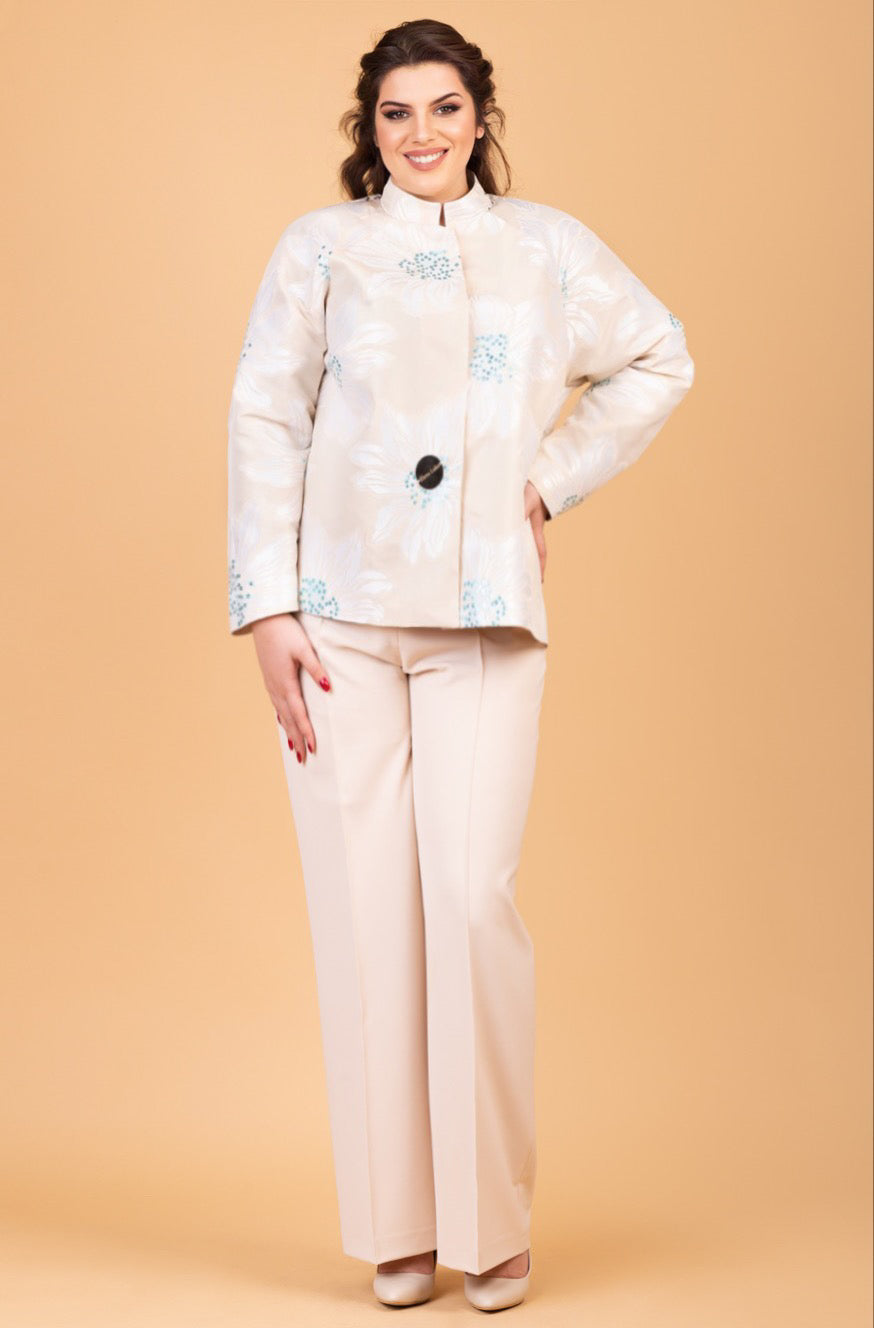 Pink floral blazer and pink pants