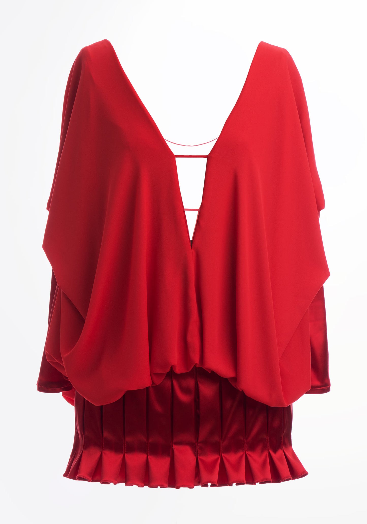 Red Diana Long Sleeve Party Dress