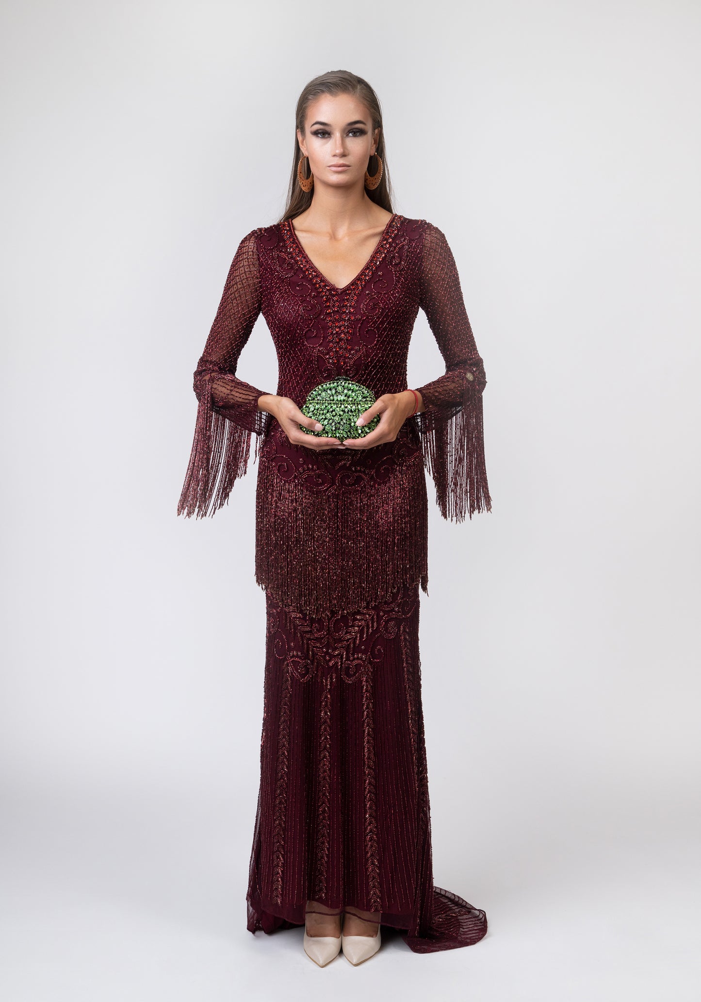 Dark red luxurious dress