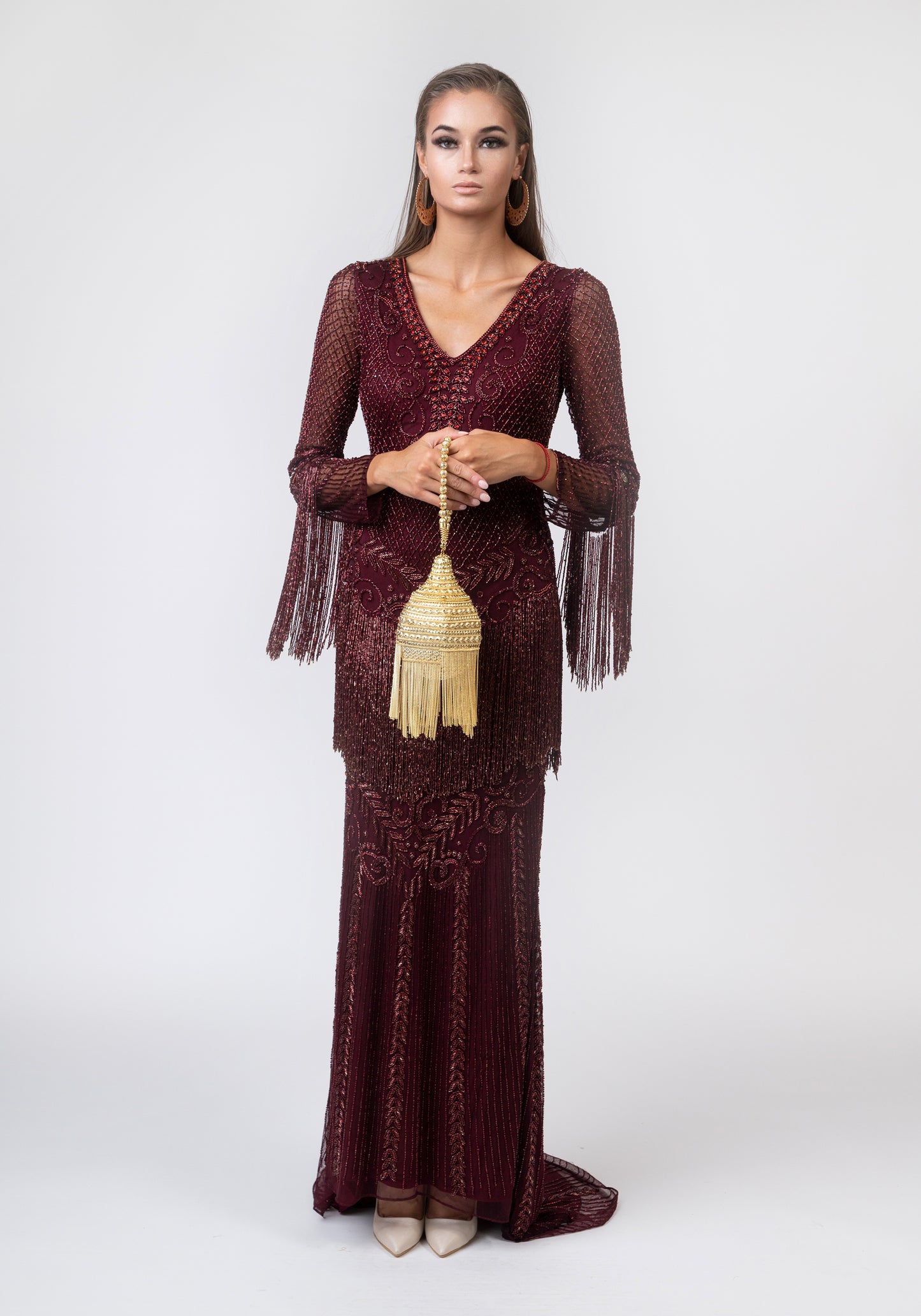 Dark red luxurious dress