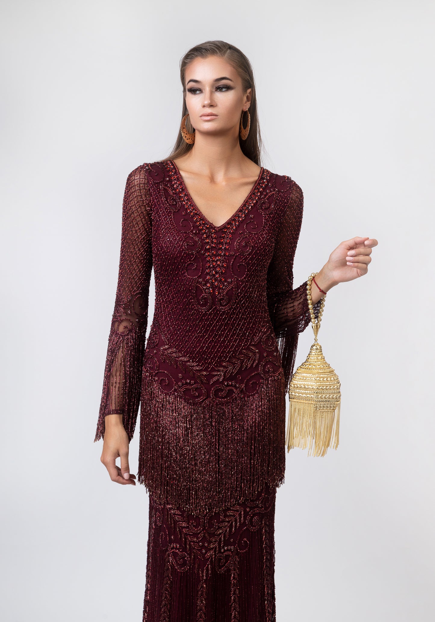 Dark red luxurious dress