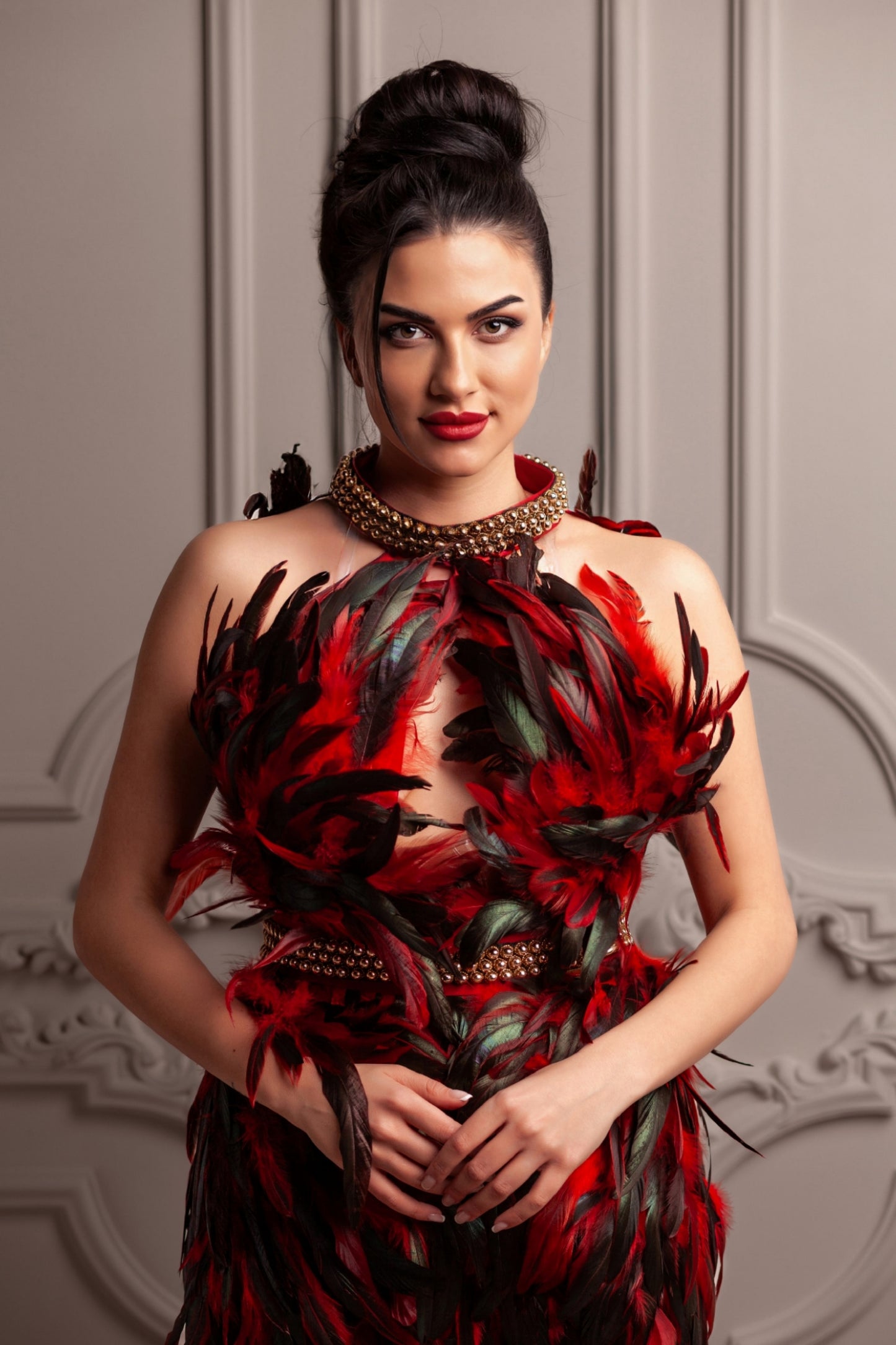Crimson Plume Elegance