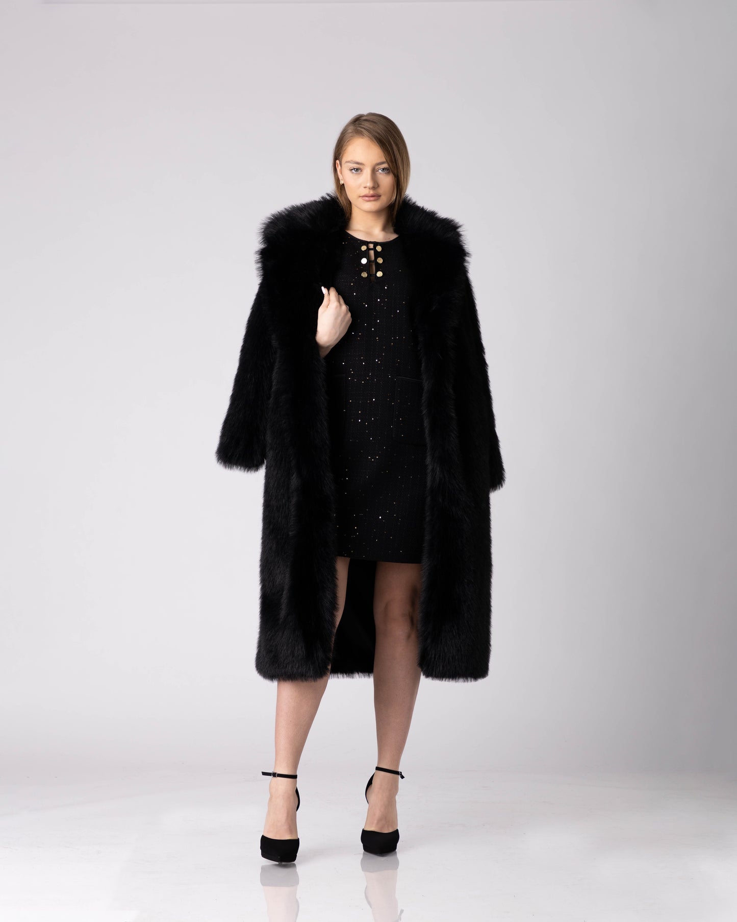 Noir Faux Fur Coat