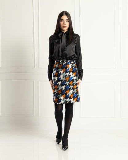 Houndstooth Elegance Skirt
