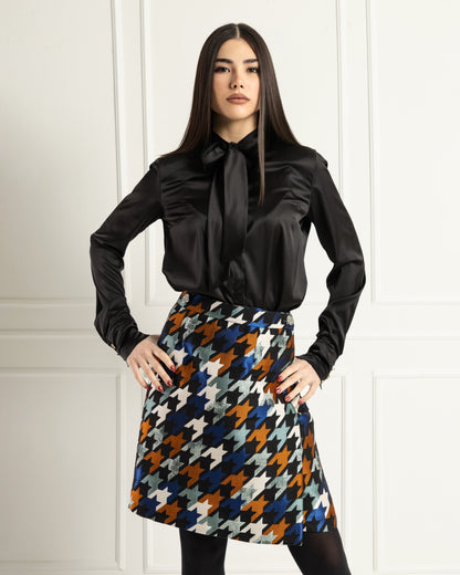 Houndstooth Elegance Skirt