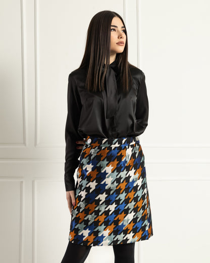 Houndstooth Elegance Skirt