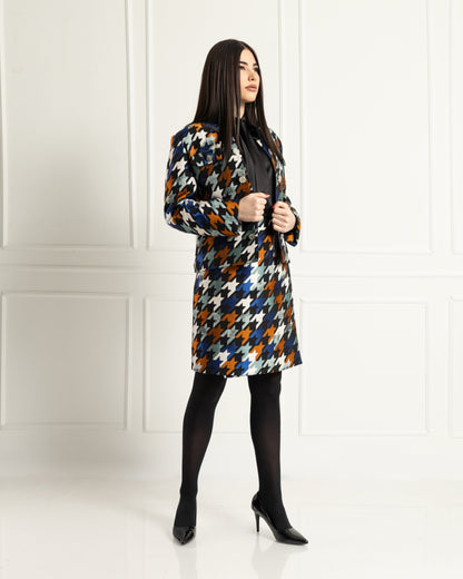 Houndstooth Elegance Blazer
