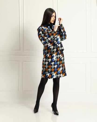 Houndstooth Elegance Blazer