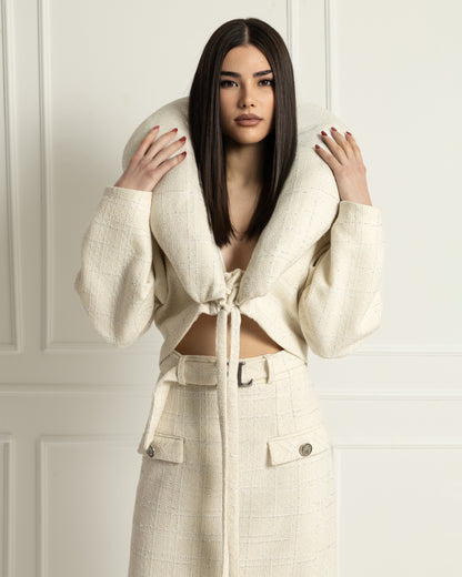 Aristocratic White Tweed 3 piece set