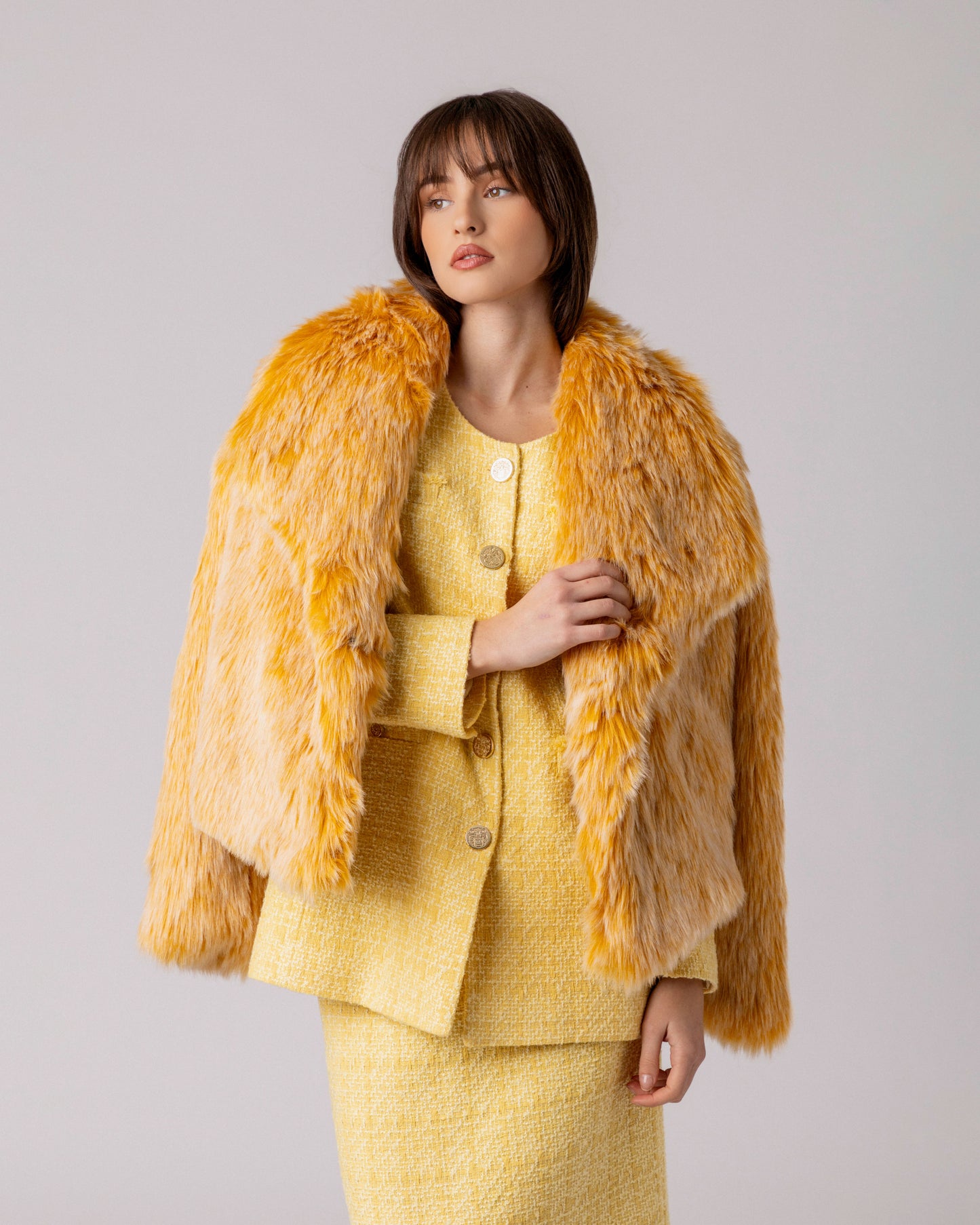 Golden Statement Fur Jacket
