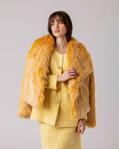 Golden Statement Fur Jacket