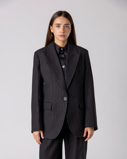 Virenth Pinstripe Tailored Blazer