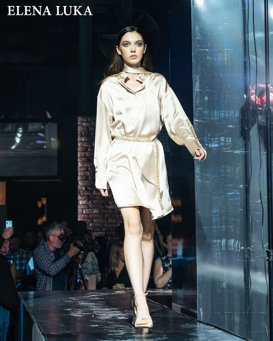 Satin Shirt Dress