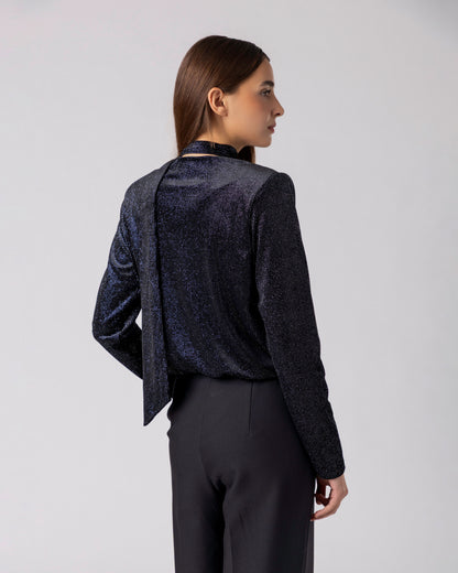 Midnight Tie Blouse