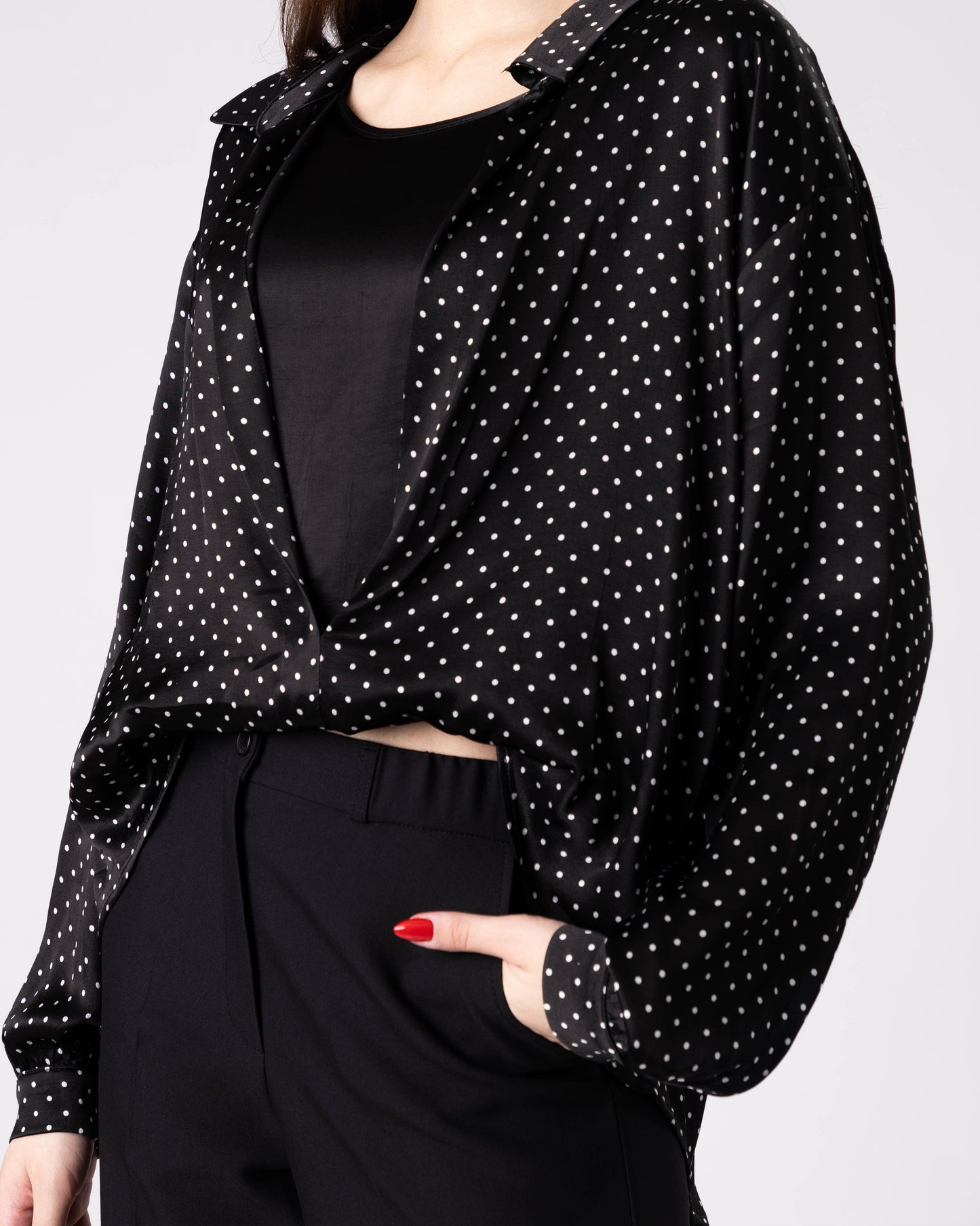 Dotyra Polka Wrap Shirt