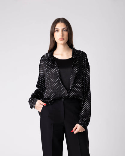 Dotyra Polka Wrap Shirt