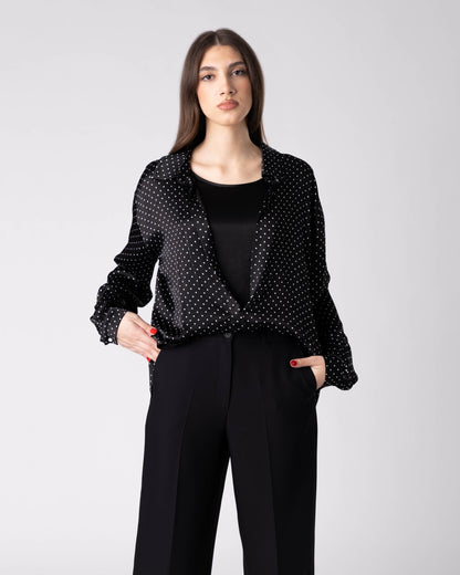Dotyra Polka Wrap Shirt