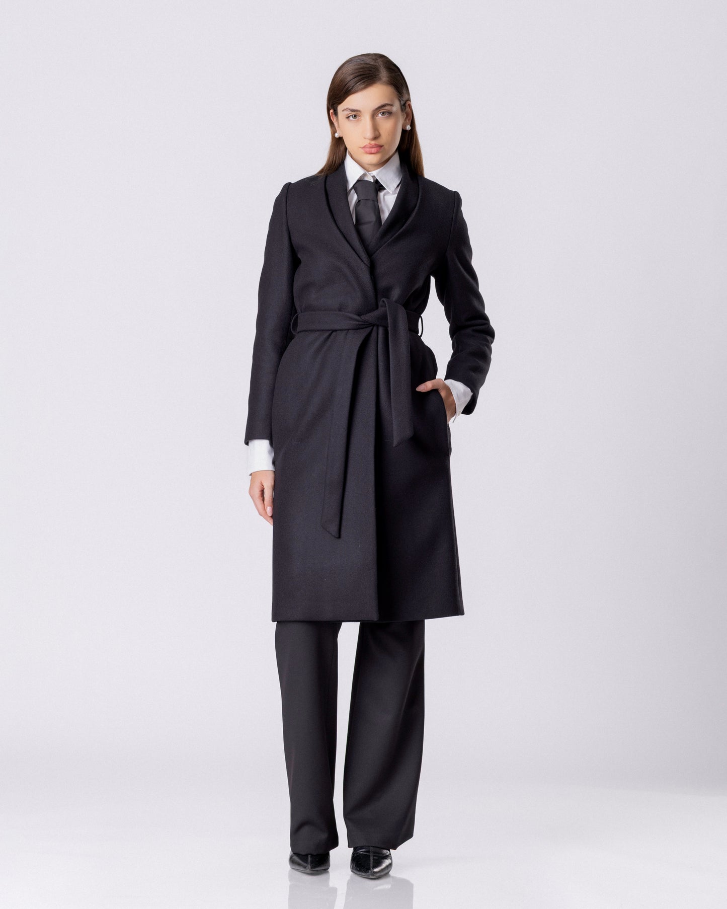 Noir Command Wrap Coat
