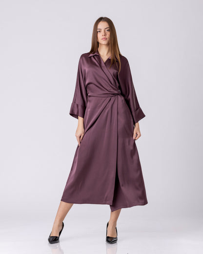 Velvet Plum Wrap Dress