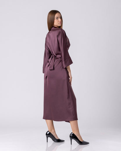 Velvet Plum Wrap Dress