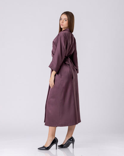 Velvet Plum Wrap Dress