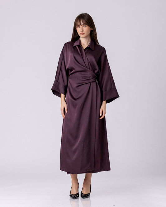 Velvet Plum Wrap Dress