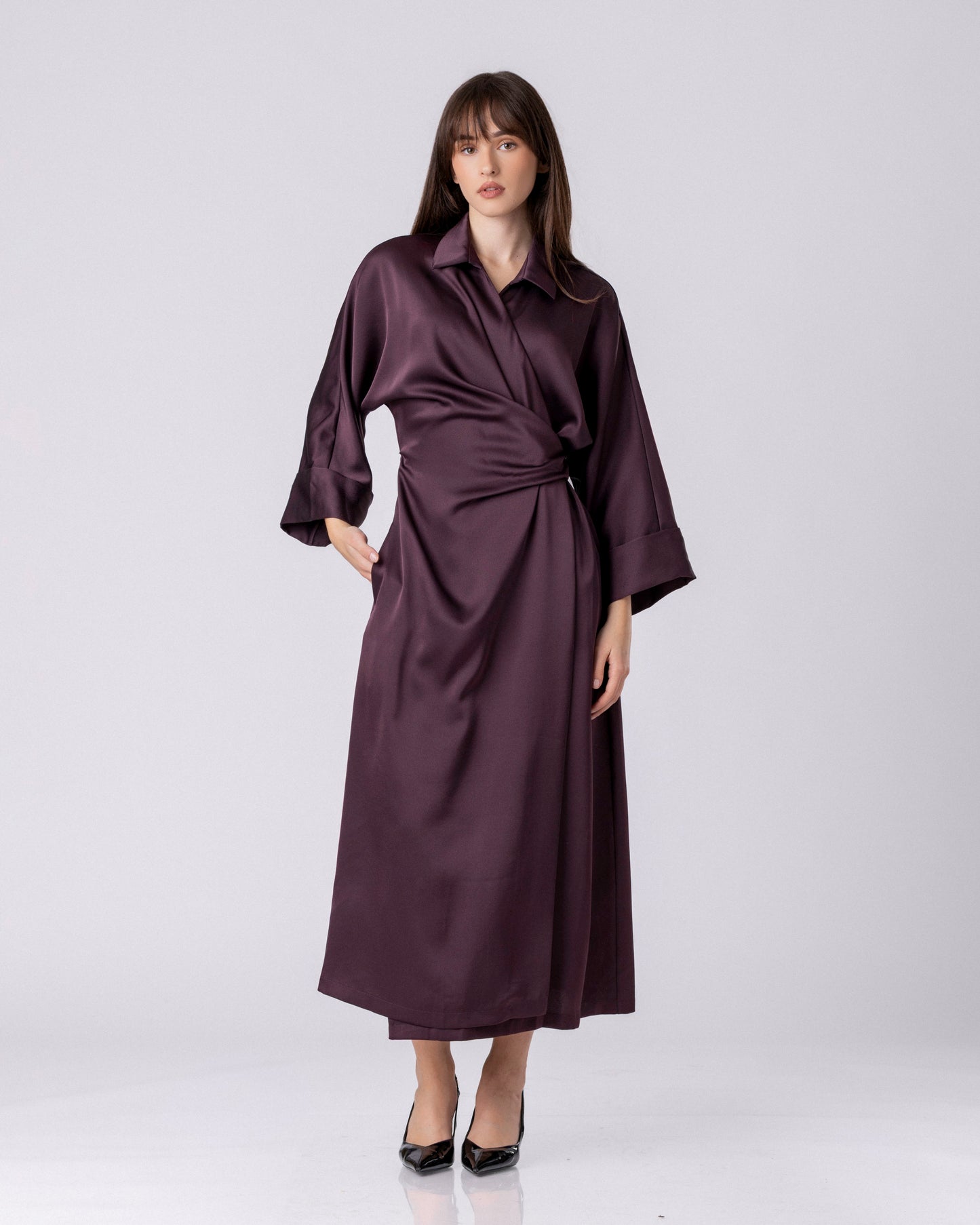 Velvet Plum Wrap Dress