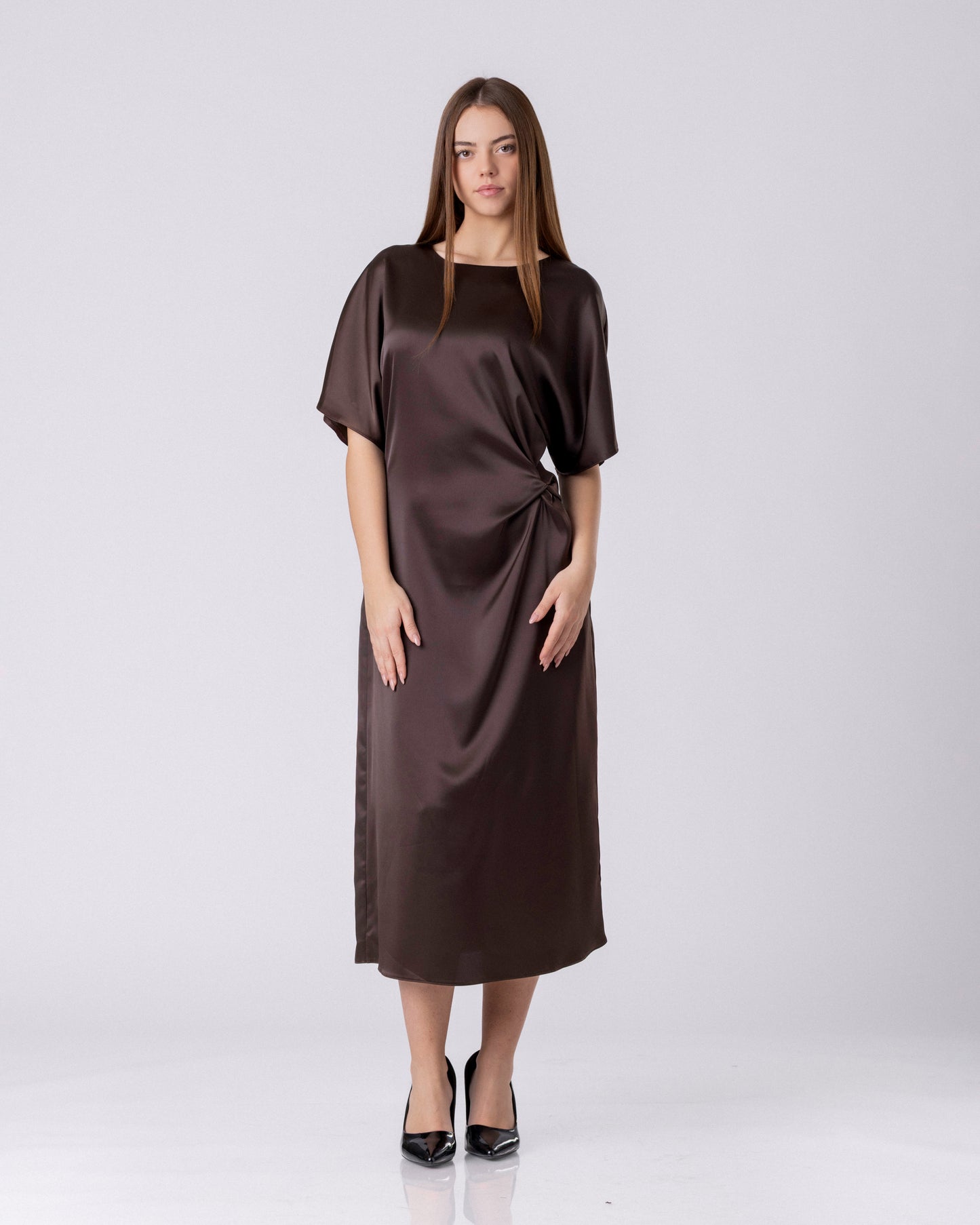 Satin Ease Midi Dress