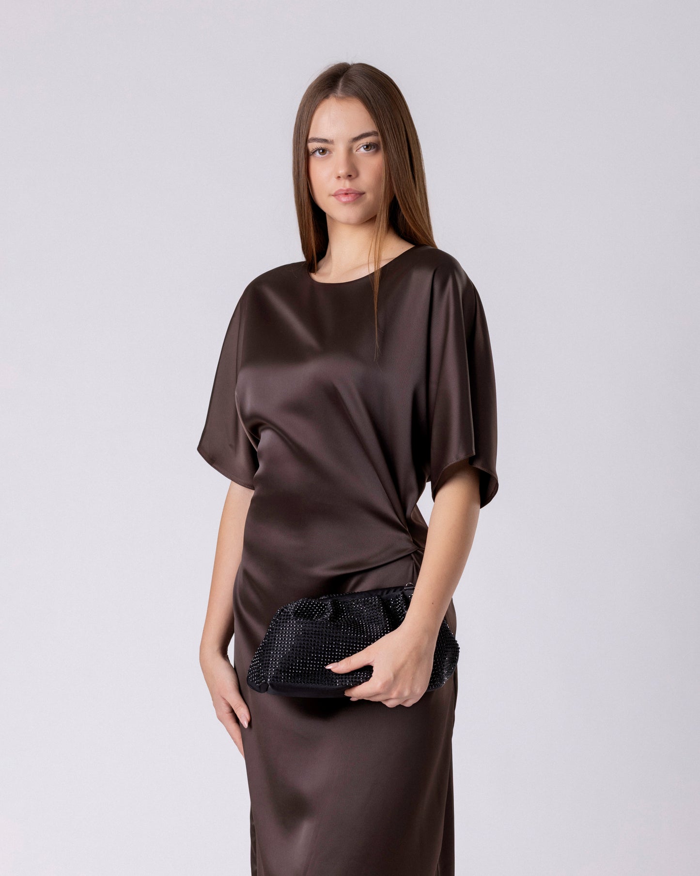Satin Ease Midi Dress