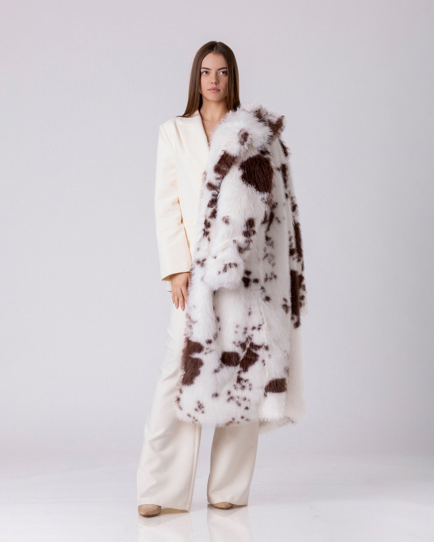 The Aurora Spotted Faux Fur Coat