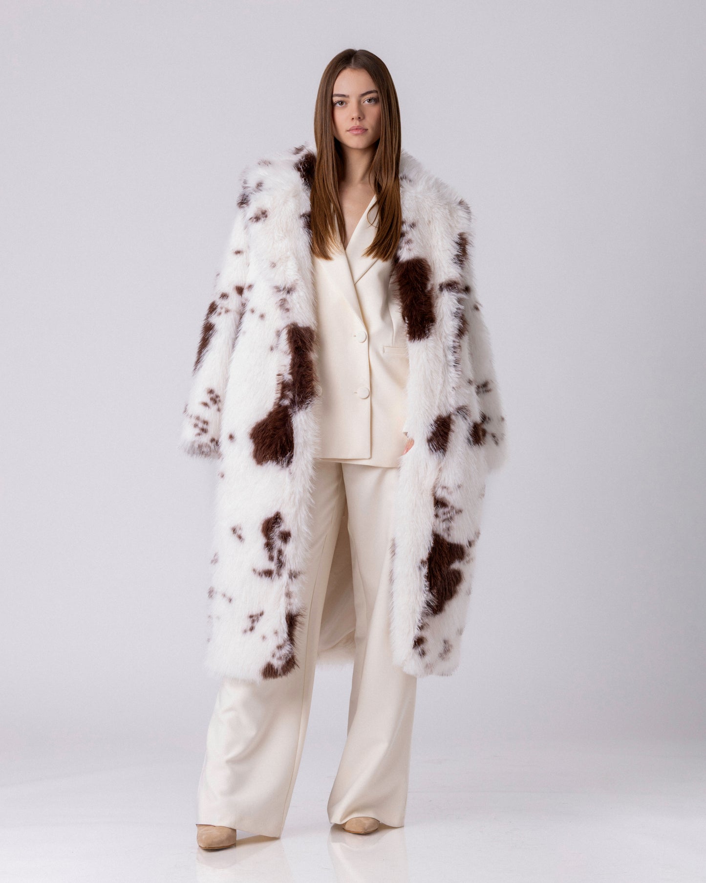 The Aurora Spotted Faux Fur Coat