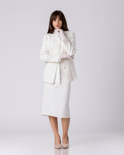 The Crest Ivory Tweed Blazer