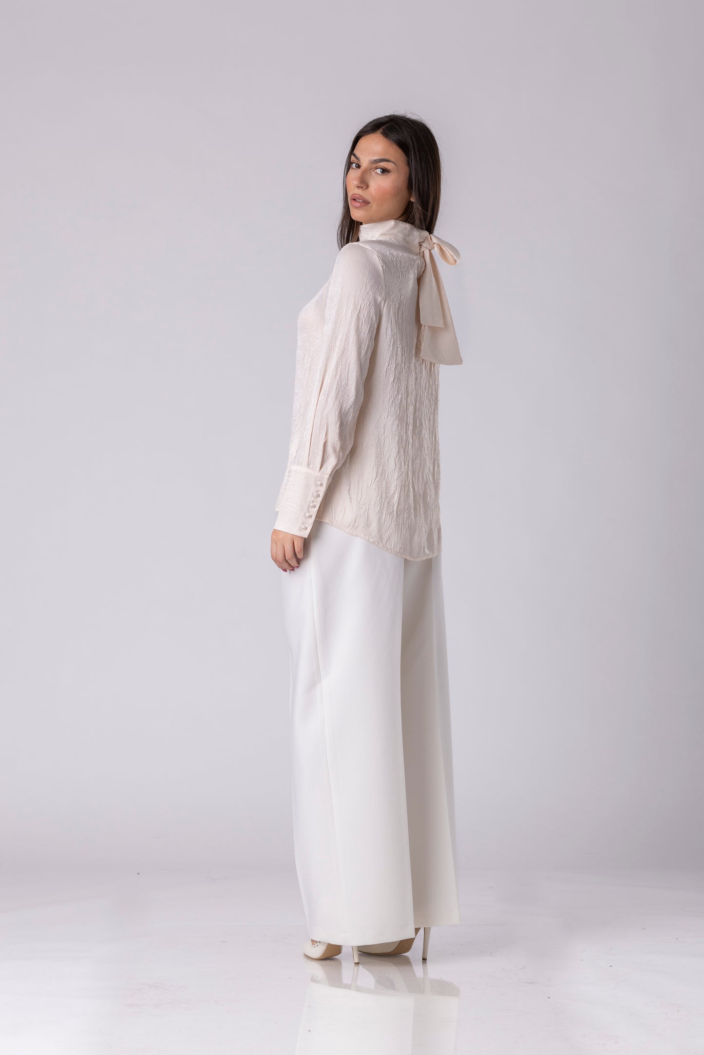 Blanca Bow Textured Blouse
