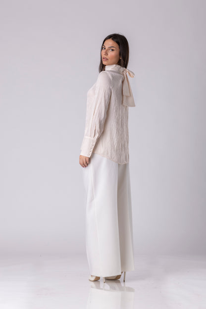 Blanca Bow Textured Blouse