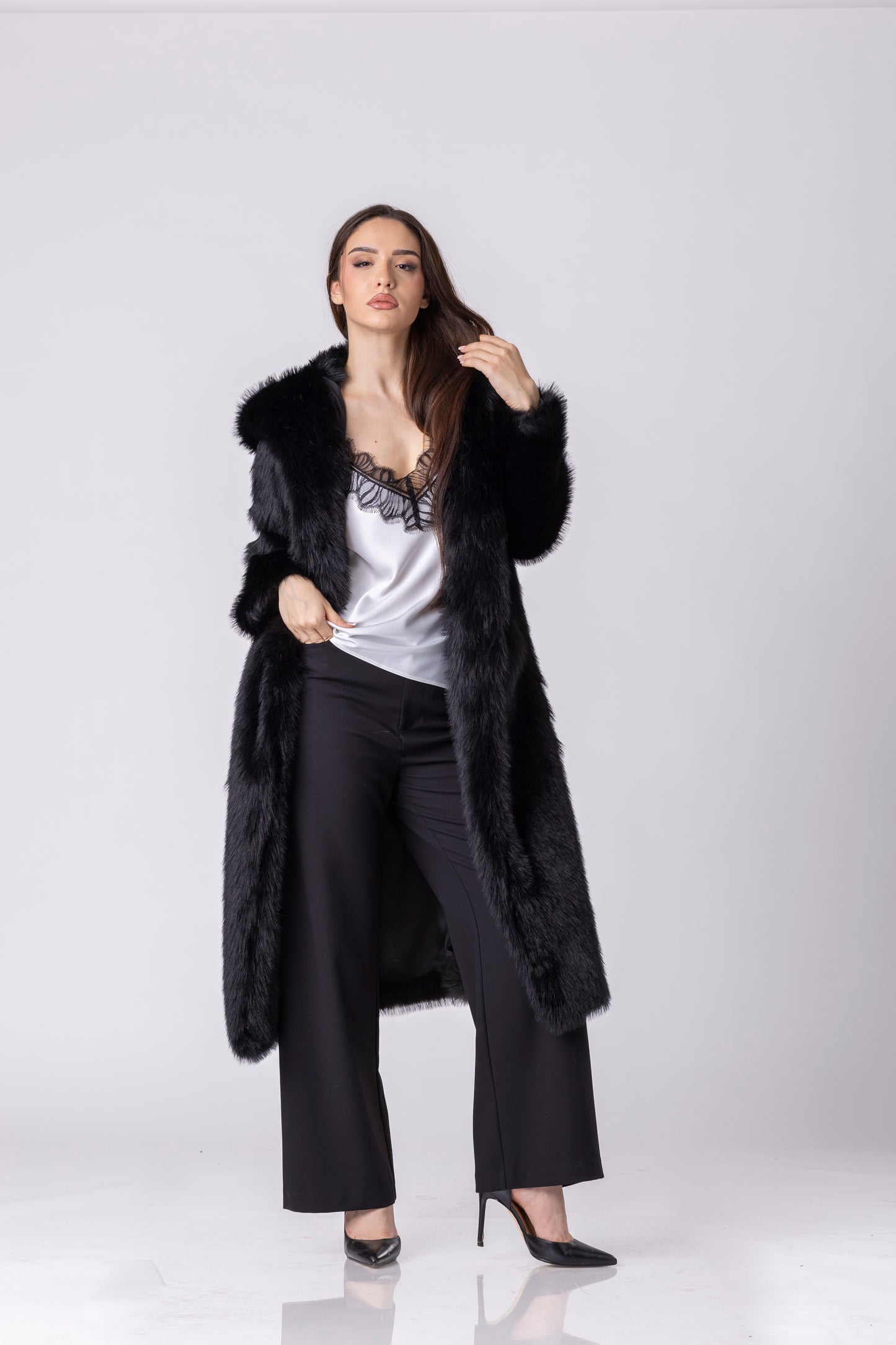 Noirelle Faux Fur Coat