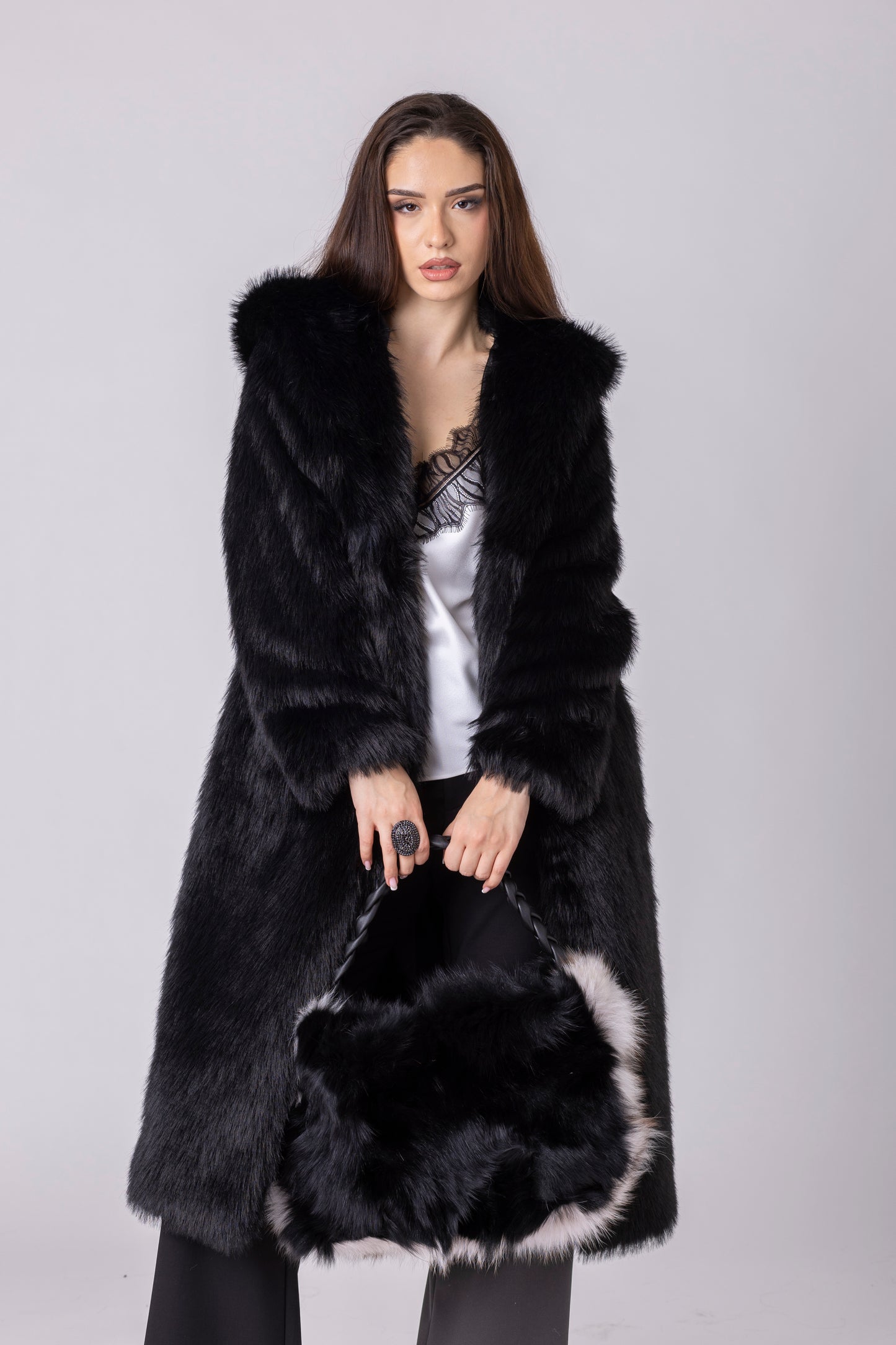 Noirelle Faux Fur Coat