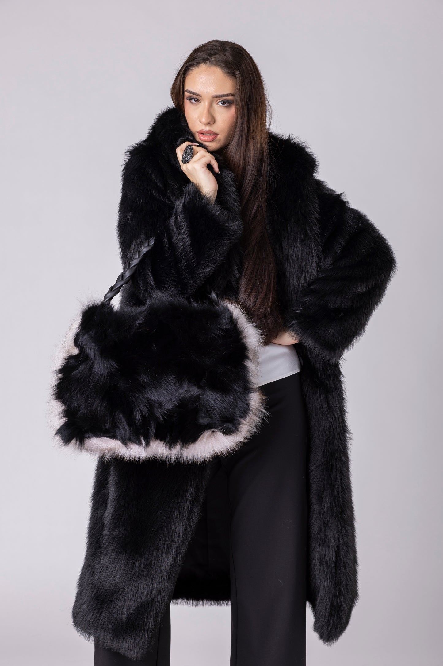 Noirelle Faux Fur Coat