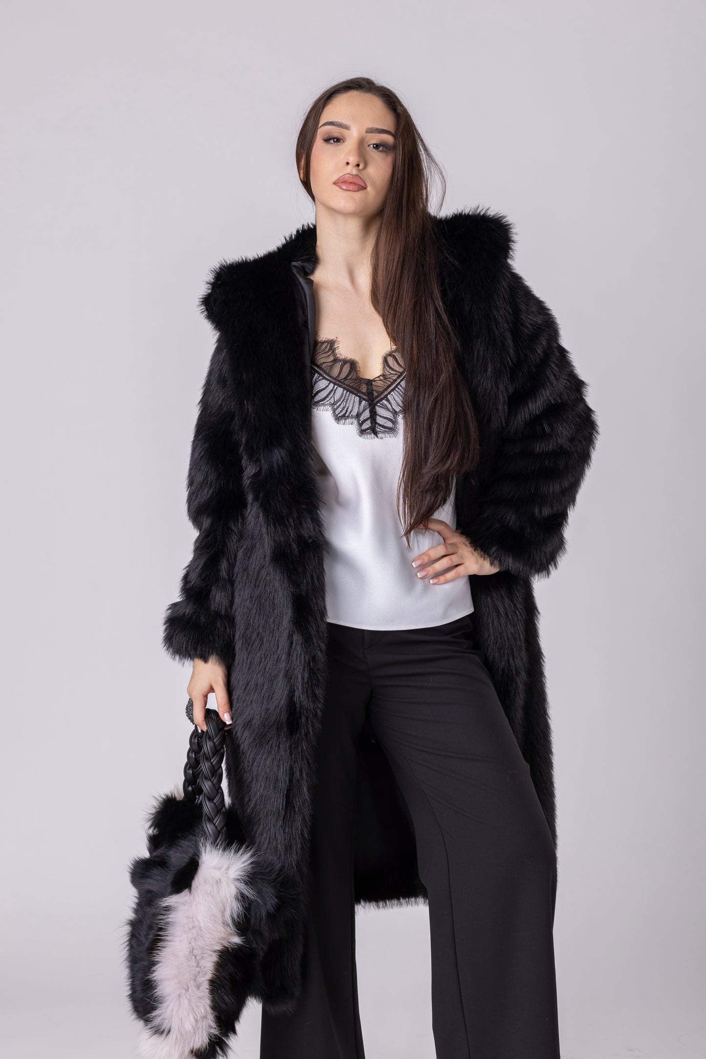 Noirelle Faux Fur Coat