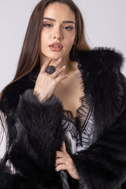 Noirelle Faux Fur Coat
