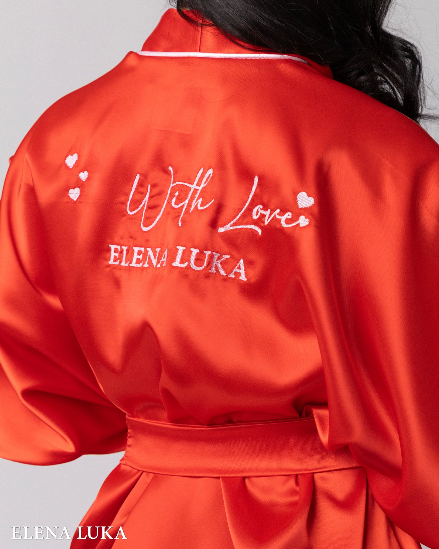 Robe Set with Eye Mask – With Love (Red)