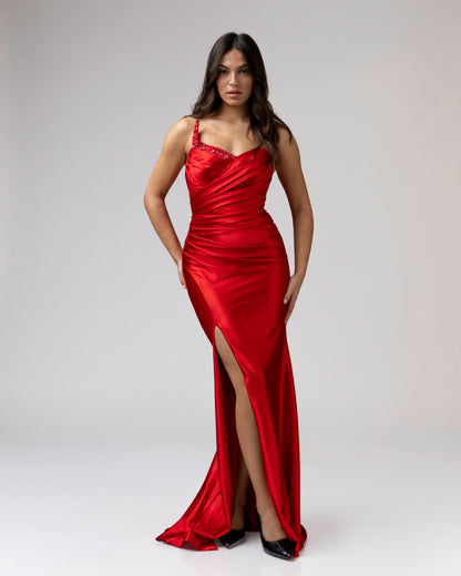 Ravenna One-Shoulder Satin Gown
