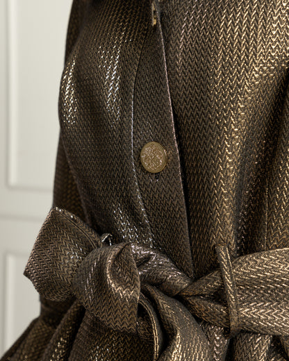 Luminous Belted Trench Coat & Dress set