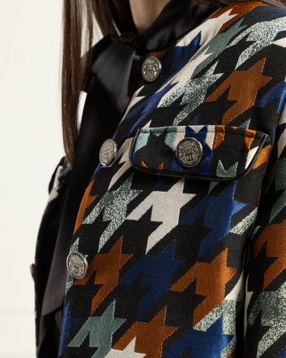 Houndstooth Elegance Blazer
