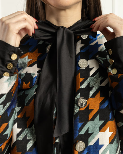Houndstooth Elegance Blazer
