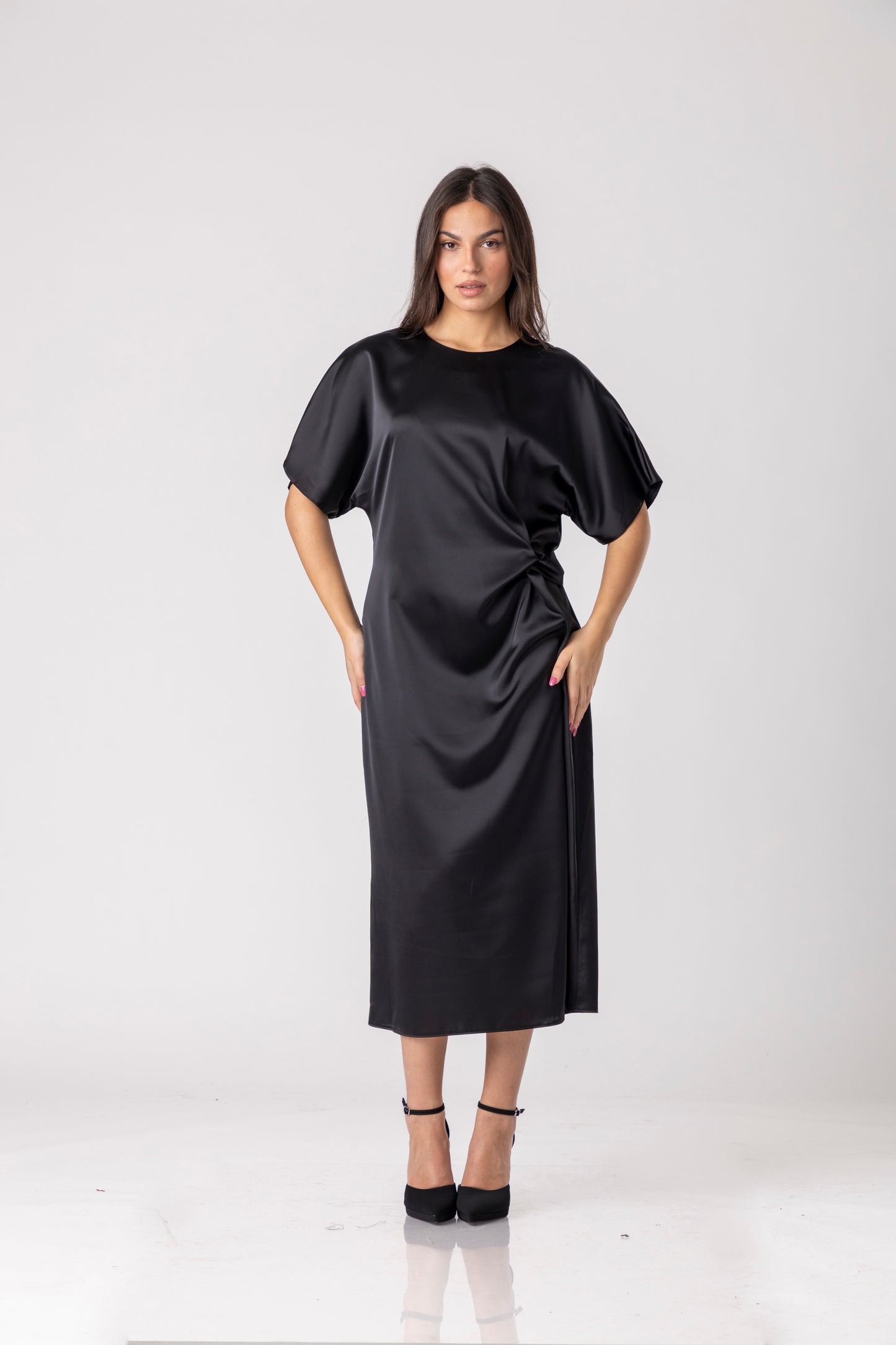 Kaven Satin Midi Dress