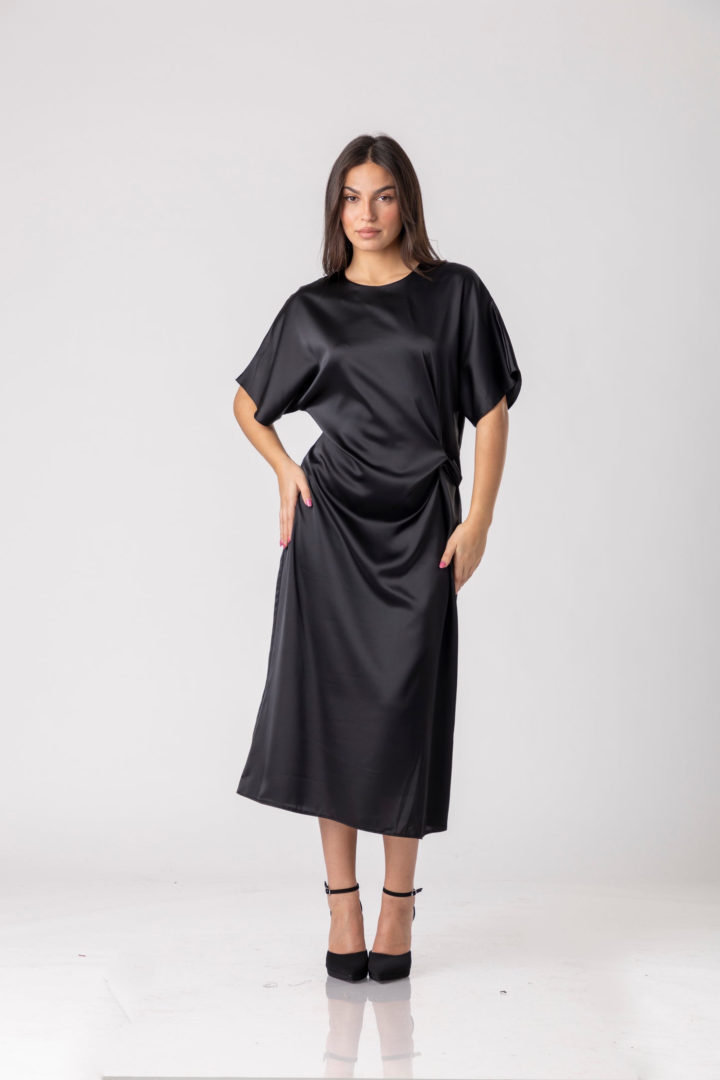 Kaven Satin Midi Dress